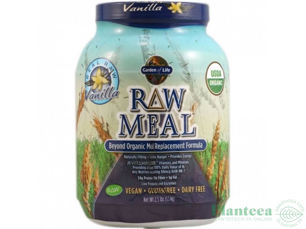 Raw meal vanilie eco 1115g - GARDEN OF LIFE