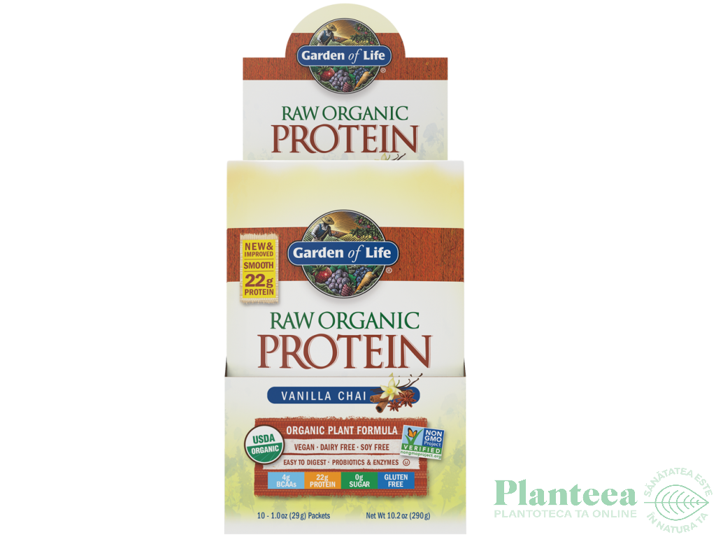 Pulbere proteica mix raw vegan vanilie 10pl x 29g - GARDEN OF LIFE