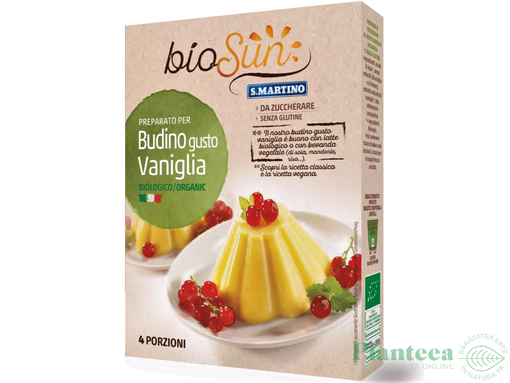 Praf budinca vanilie fara gluten bio 35g - BIOSUN