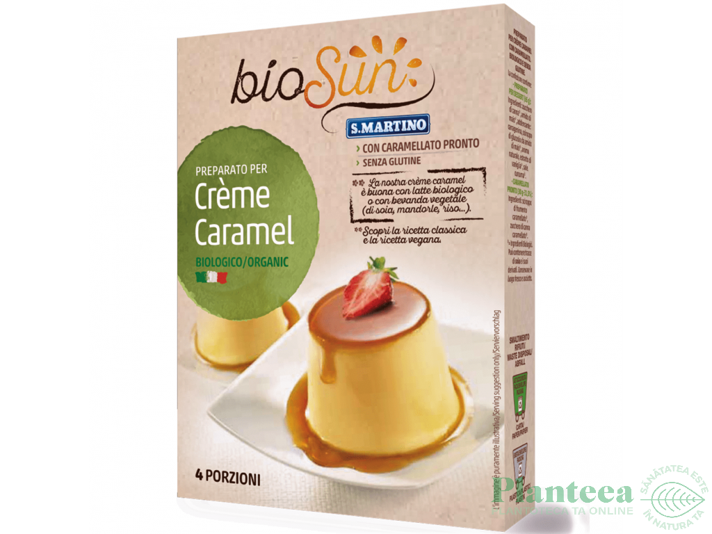 Praf budinca crema caramel fara gluten bio 95g - BIOSUN