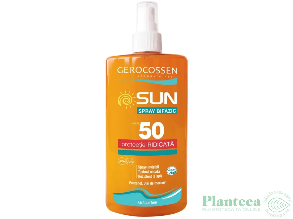 Spray bifazic protectie solara spf50 Sun 300ml - GEROCOSSEN