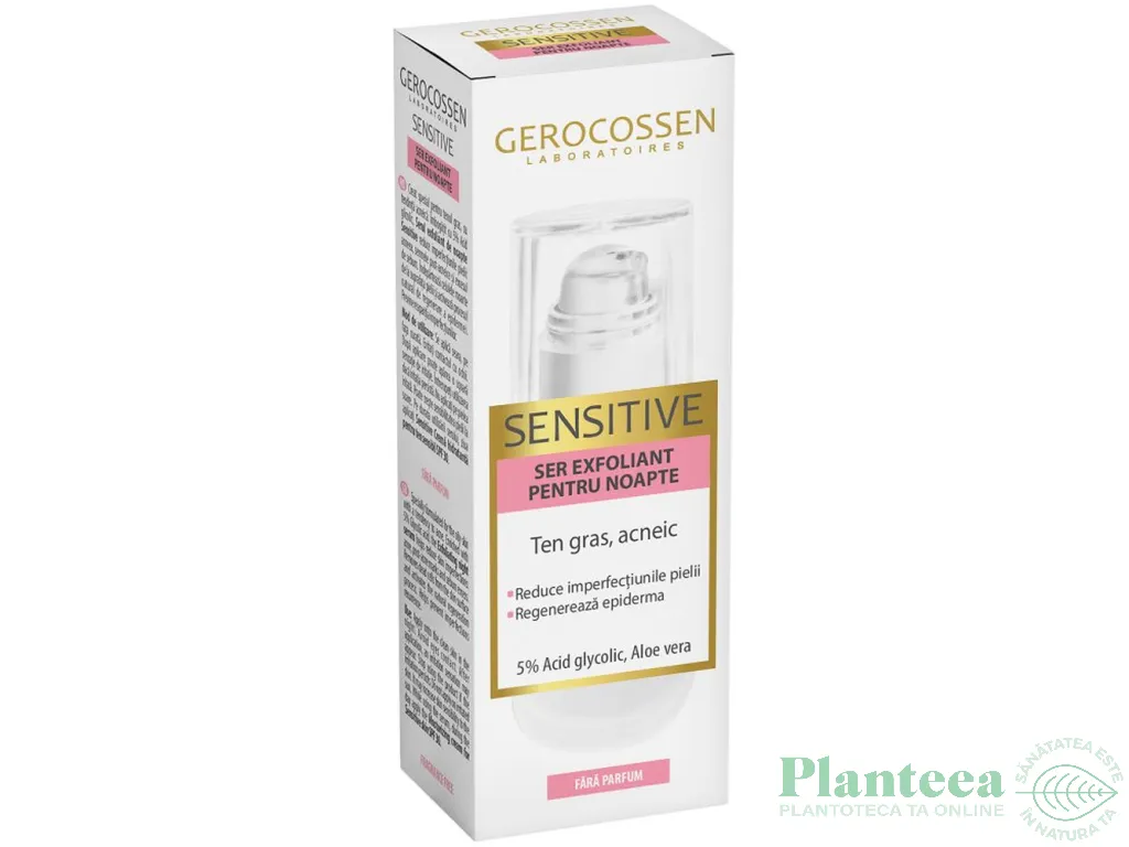 Ser exfoliant noapte ten gras acneic Sensitive 30ml - GEROCOSSEN