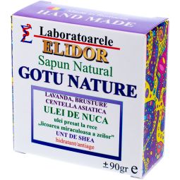 Sapun natural hidratant antiage lavanda brusture centella Gotu Nature 90g - ELIDOR