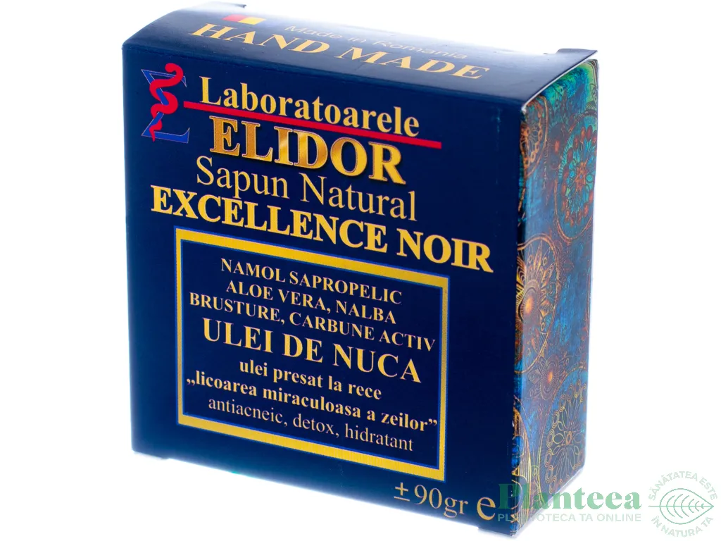 Sapun natural antiacneic detox namol aloe nalba carbune Excellence Noir 90g - ELIDOR