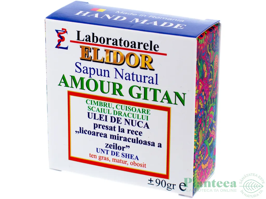 Sapun natural antibacterian cimbru cuisoare scaiul dracului Amour Gitan 90g - ELIDOR