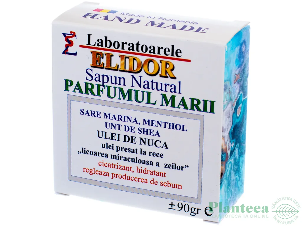 Sapun natural cicatrizant sare mare menthol Parfumul Marii 90g - ELIDOR