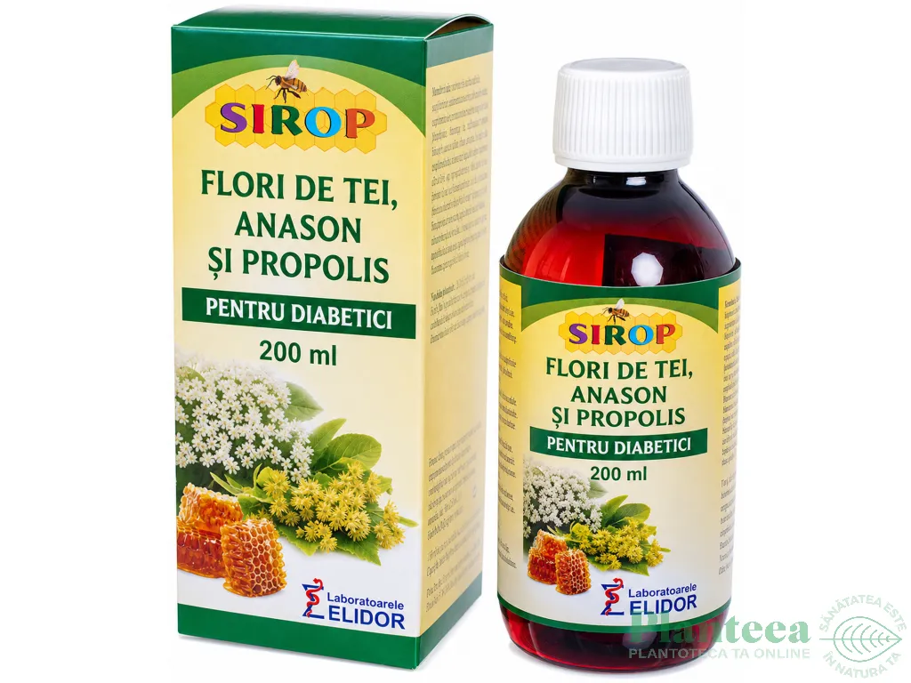 Sirop tei anason propolis diabetici 200ml - ELIDOR