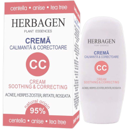 Crema CC calmanta corectoare acnee herpes zoster iritatii roseata 50g - HERBAGEN