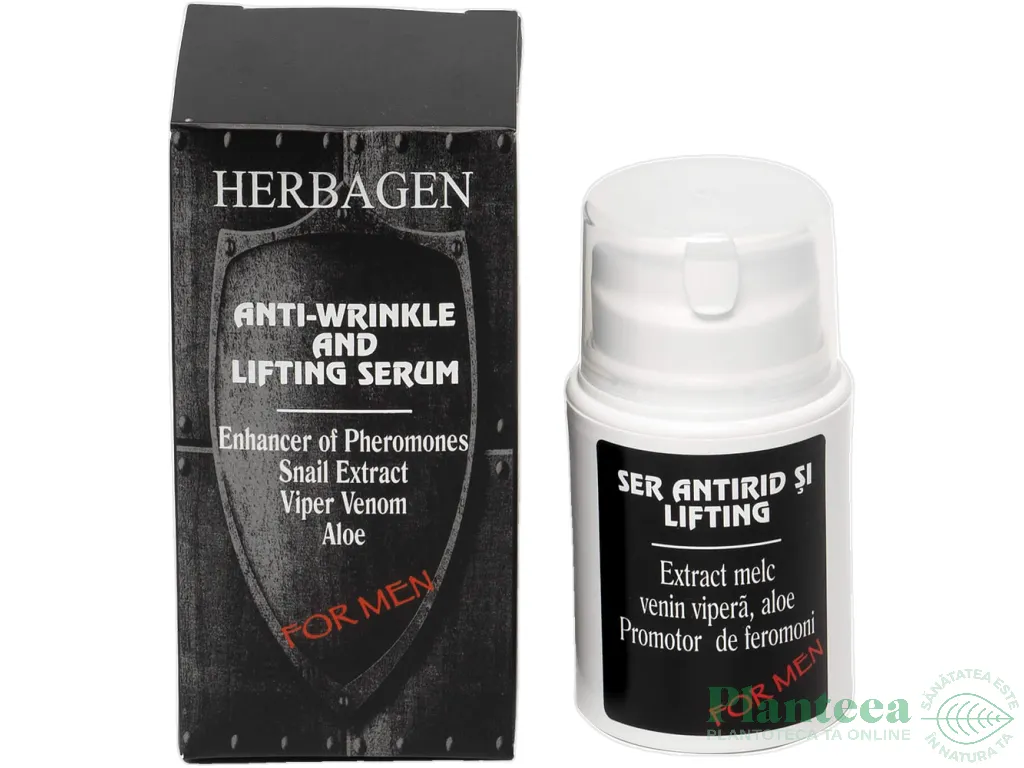 Ser antirid lifting barbati promotor feromoni melc venin vipera aloe 50g - HERBAGEN