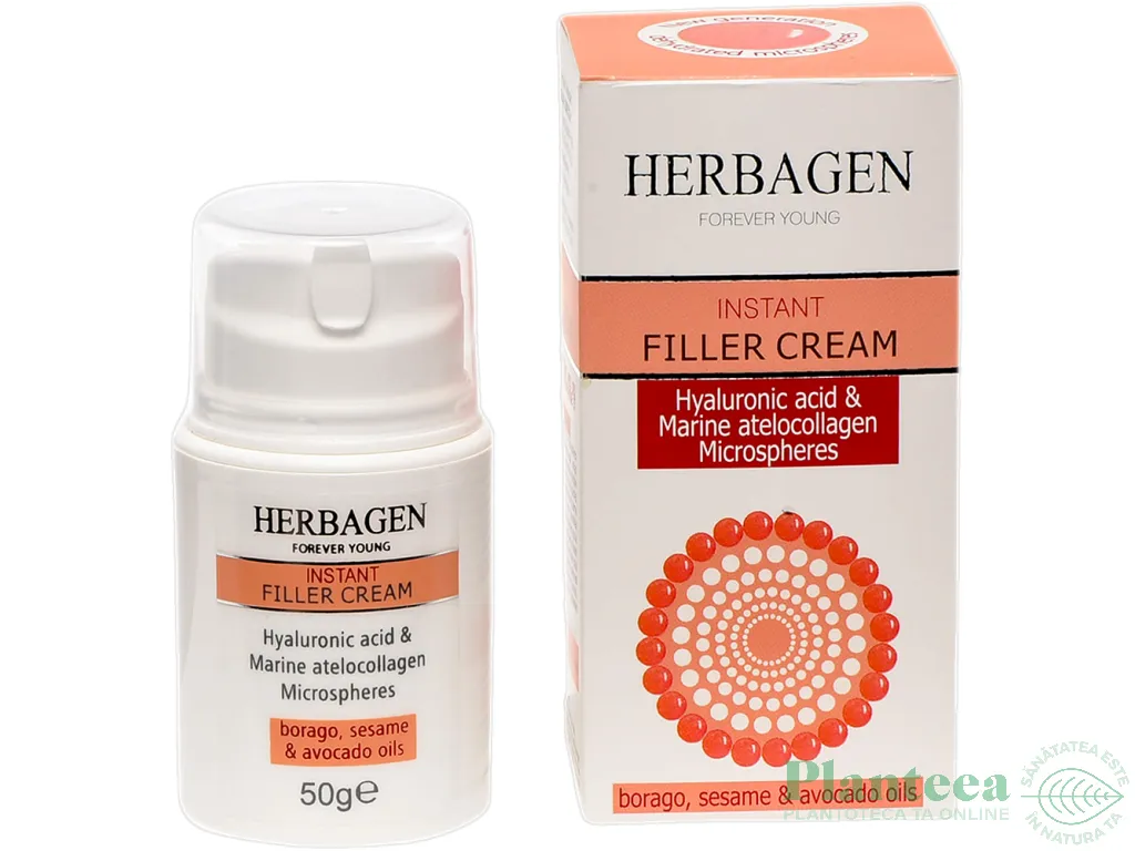 Crema filler fata microsfere colagen marin retinol C lipozomal 50g - HERBAGEN