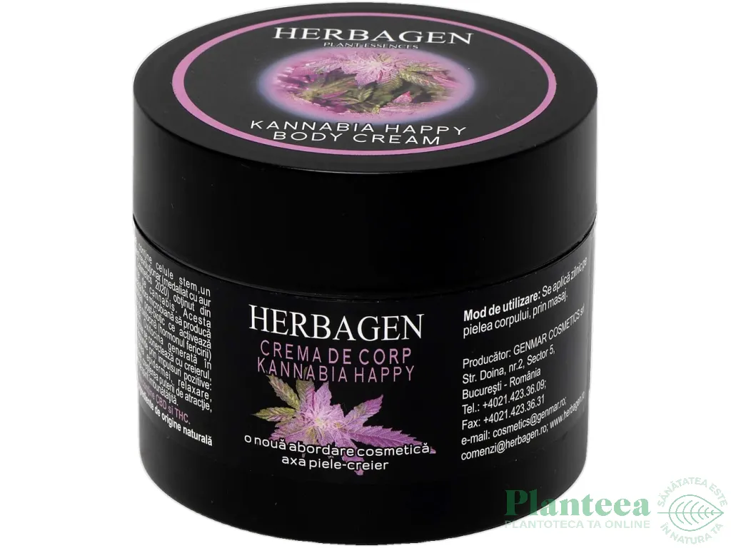 Crema corp Happy celule stem seminte canepa 200g - HERBAGEN