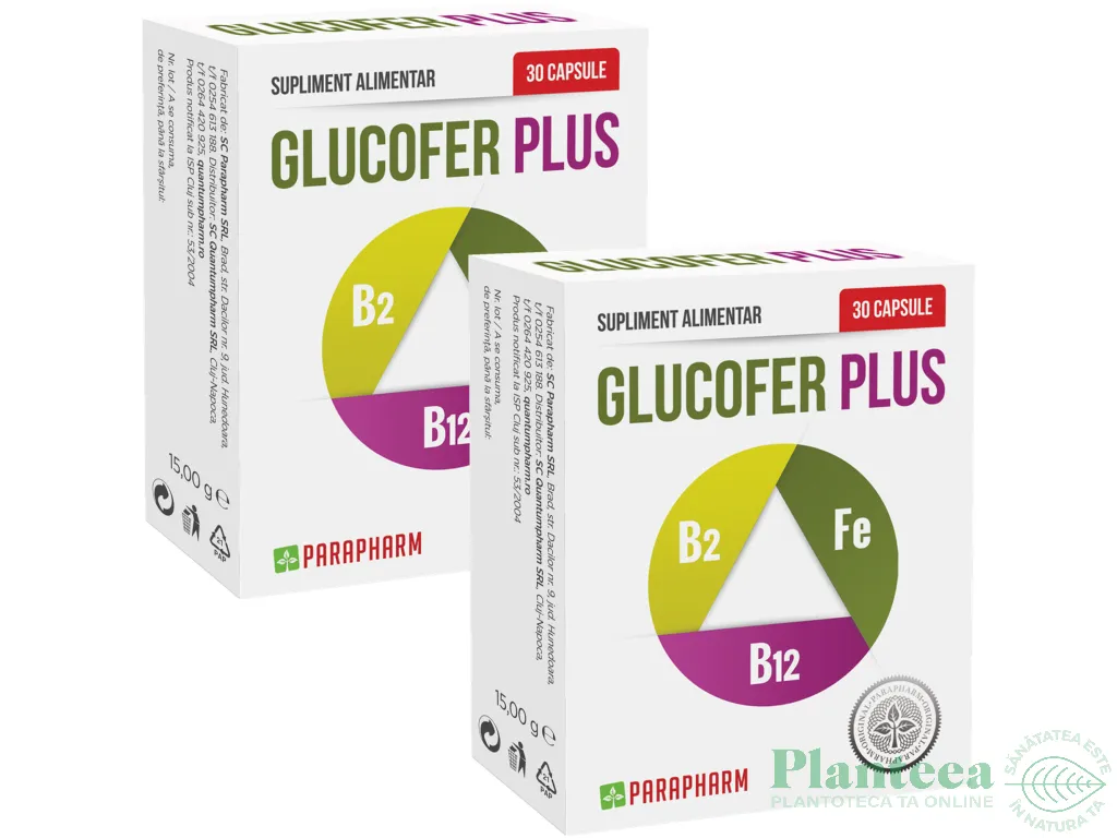 Pachet Glucofer plus 2x30cps - PARAPHARM