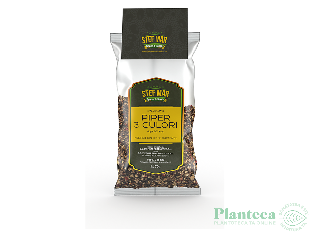 Condiment piper 3culori maruntit 70g - STEF MAR