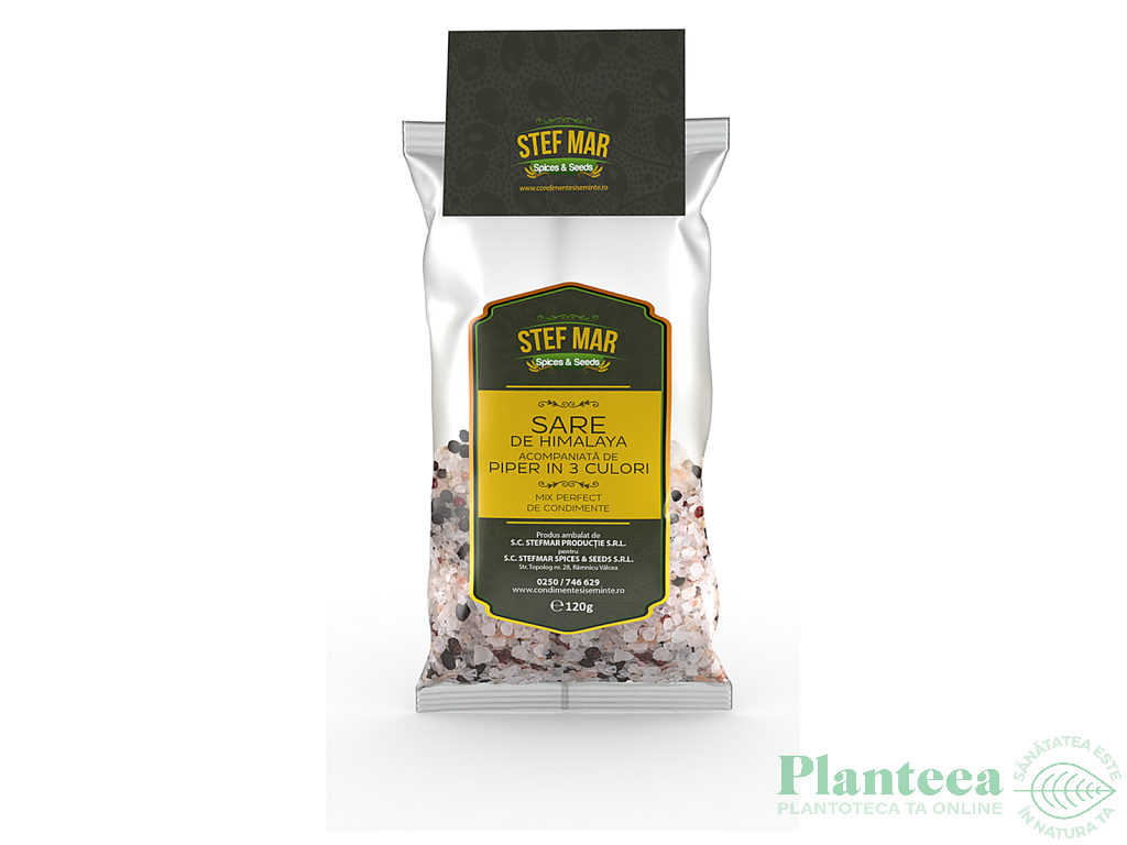 Sare roz cristale Himalaya piper 3culori boabe 120g - STEF MAR