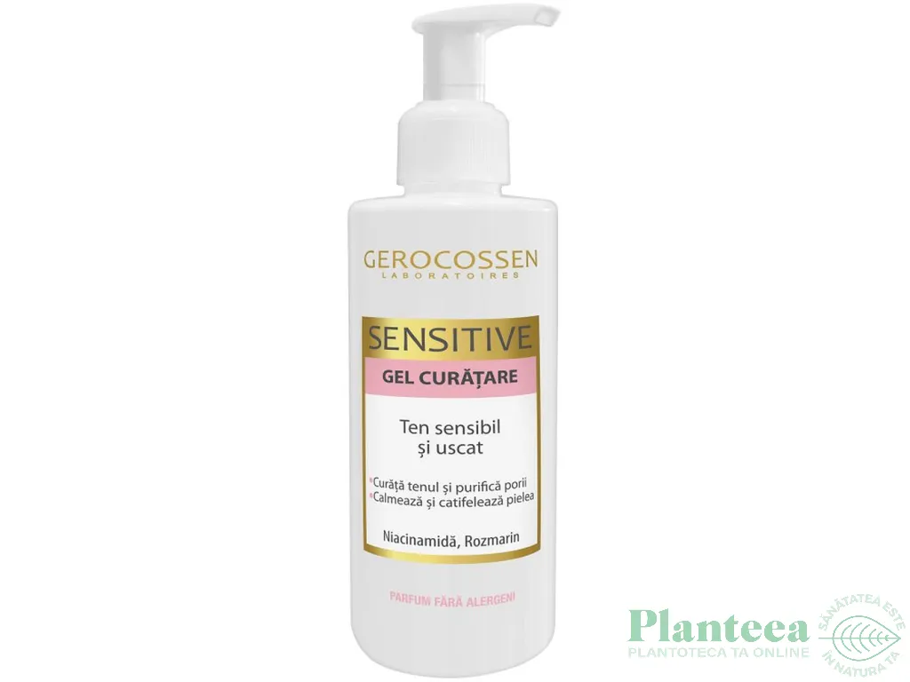 Gel curatare ten sensibil niacinamida aloe vera Sensitive 200ml - GEROCOSSEN