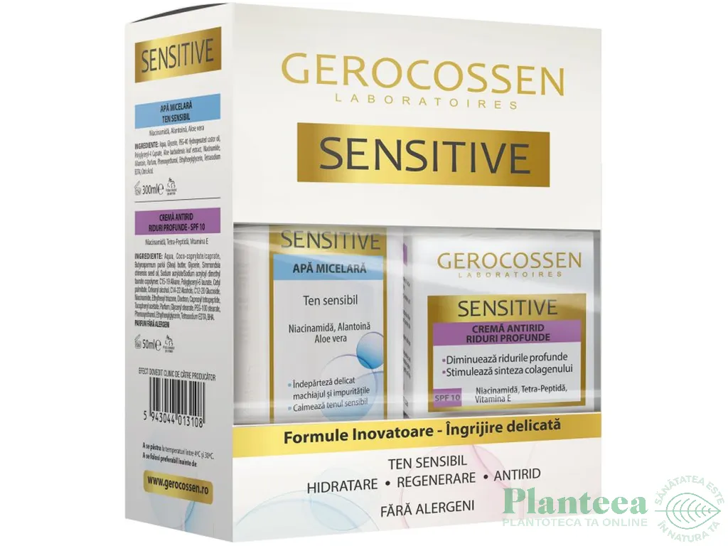 Caseta Sensitive 45+ [Crema riduri profunde spf10 50ml+Apa micelara 300ml] 2b - GEROCOSSEN