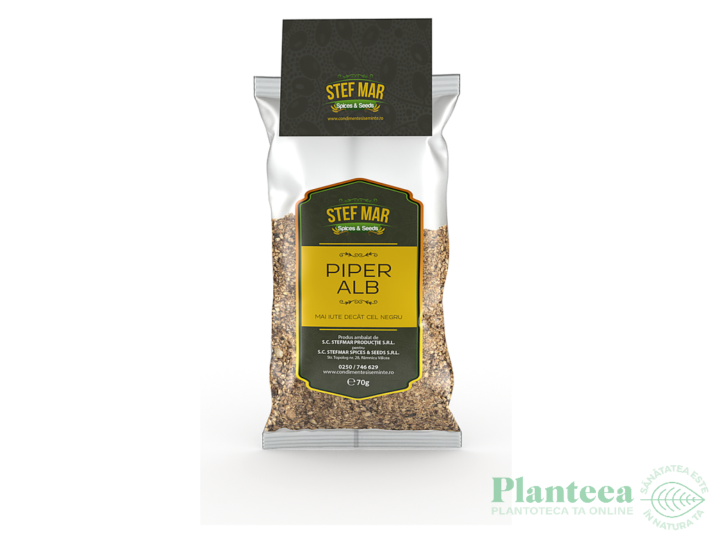 Condiment piper alb maruntit 70g - STEF MAR