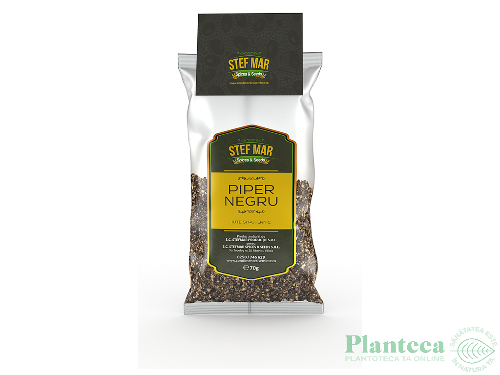 Condiment piper negru maruntit 70g - STEF MAR