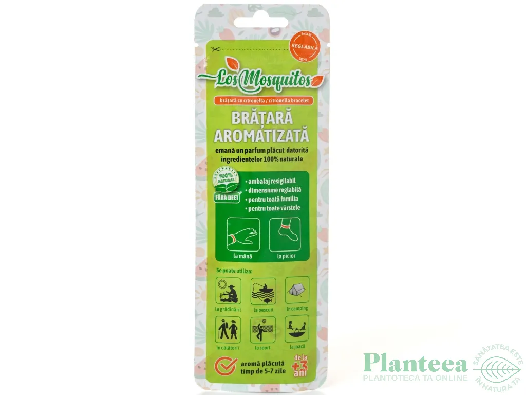 Bratara textila anti tantari aromatizata reglabila 1b - SQUITOS