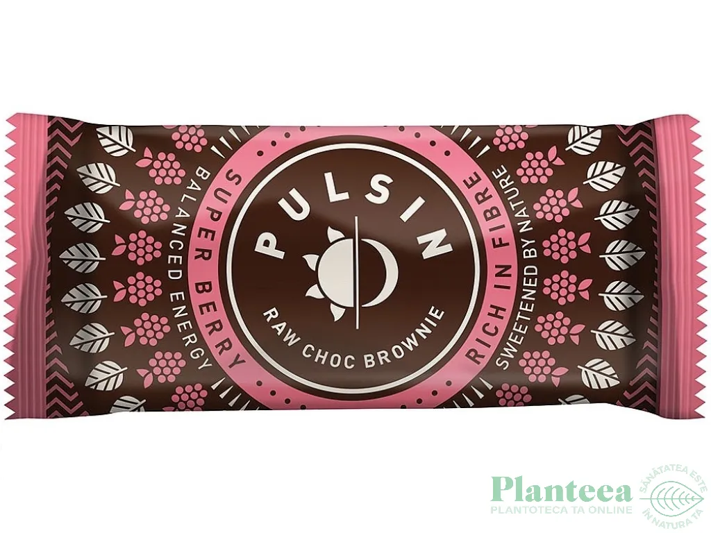 Baton ciocolata neagra zmeura goji 50g - PULSIN
