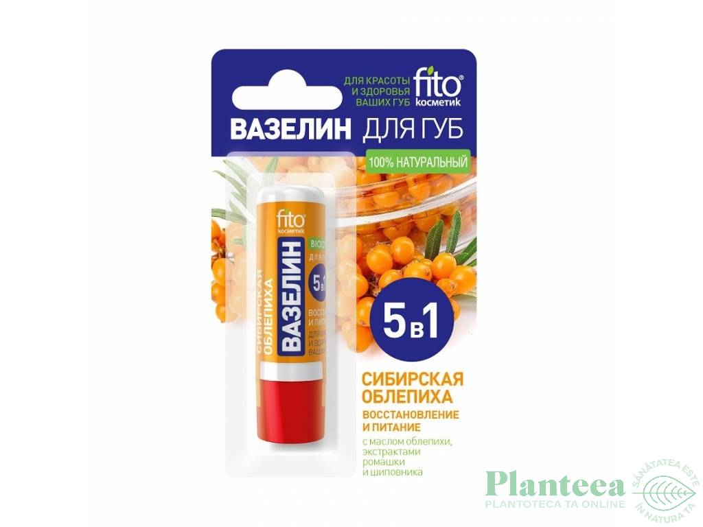 Vaselina buze 5in1 regenerant catina musetel macese 4,5g - FITOKOSMETIK