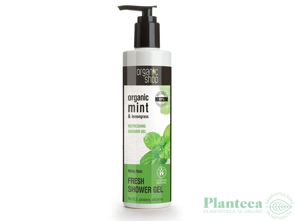 Gel dus racoritor menta ulei lemongrass 280ml - ORGANIC SHOP