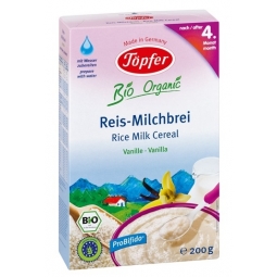 Cereale orez lapte vanilie bebe +4luni 200g - TOPFER