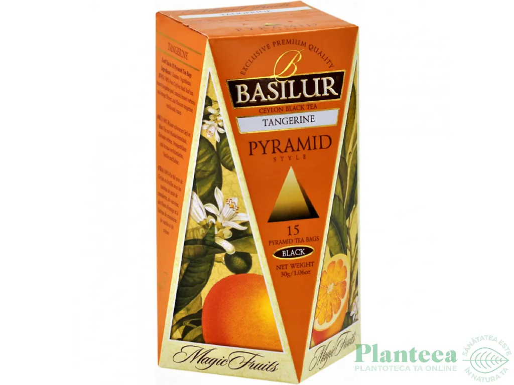 Ceai negru ceylon Magic Fruits mandarine piramide 15dz - BASILUR
