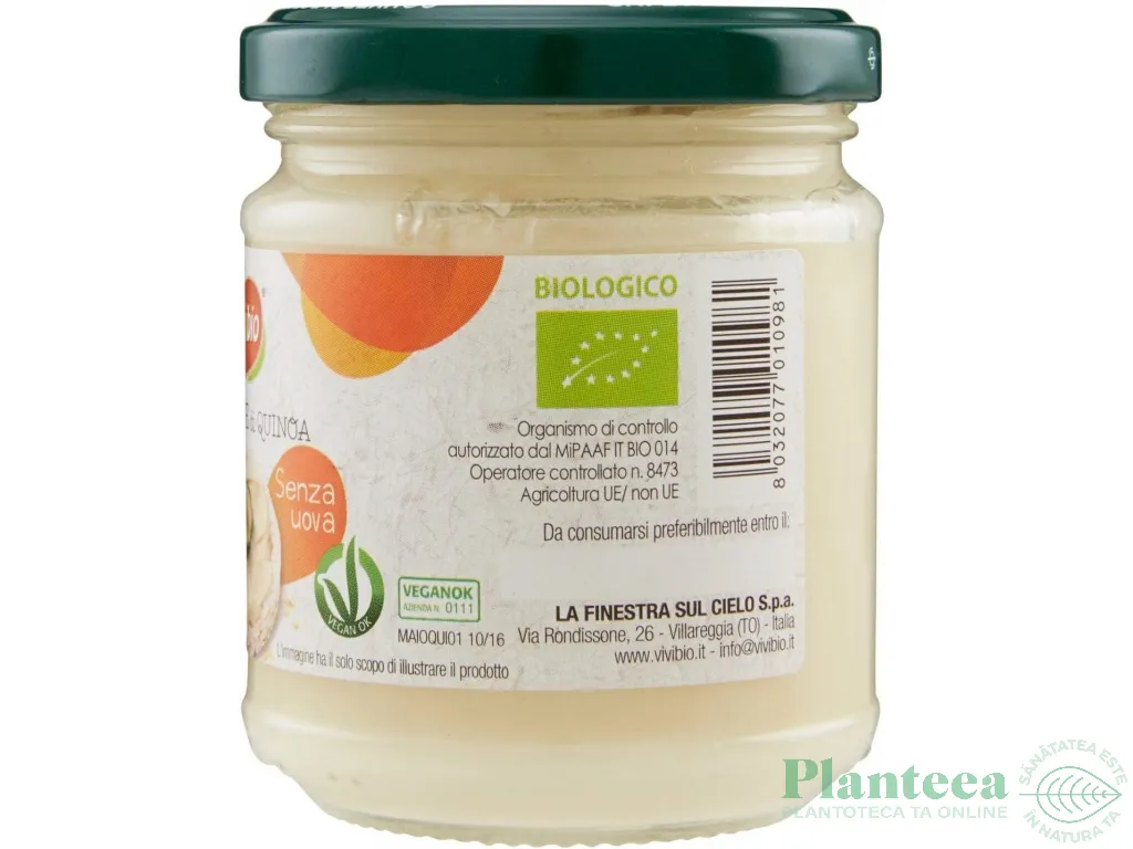 Maioneza vegana quinoa eco 185g - VIVIBIO