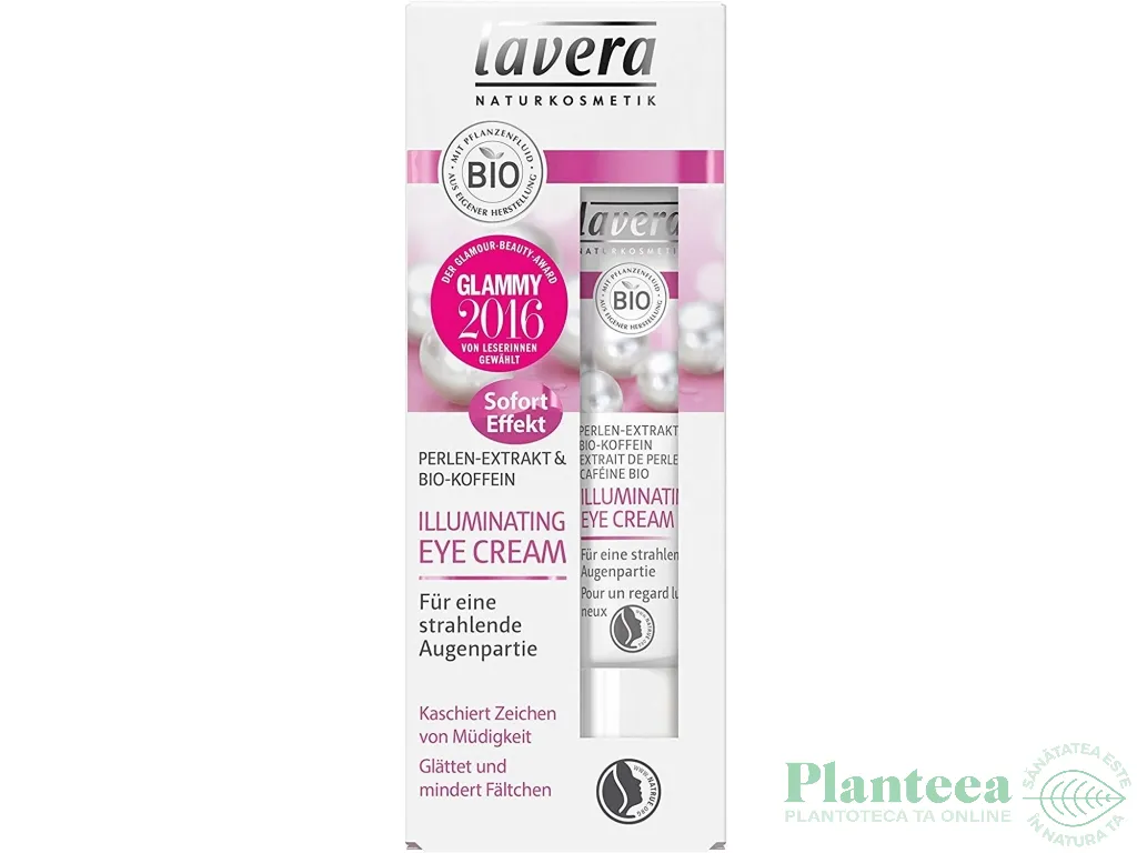 Crema ochi iluminatoare extract perle cafeina 15ml - LAVERA