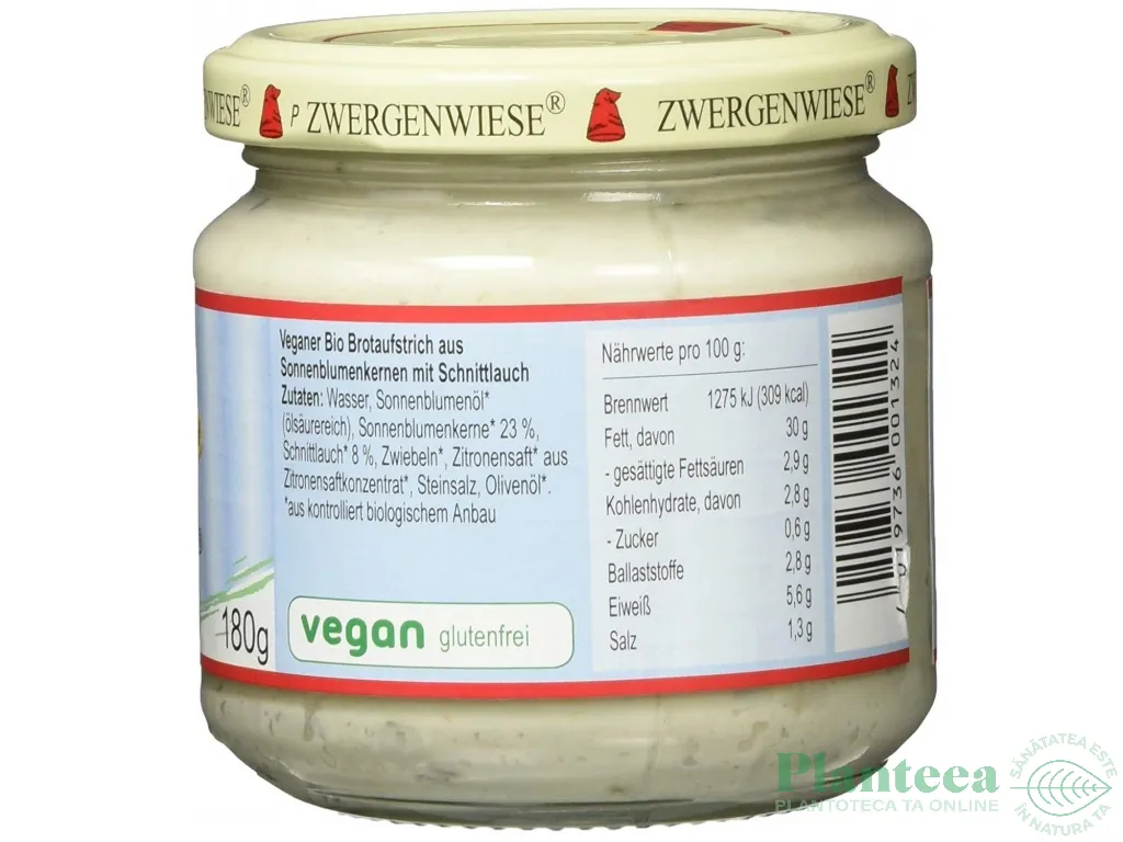 Pate vegetal fl soarelui hrean eco 180g - ZWERGENWIESE