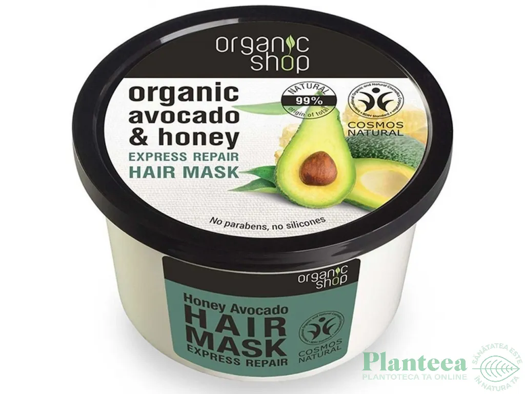 Masca par reparatoare ulei avocado miere 250ml - ORGANIC SHOP
