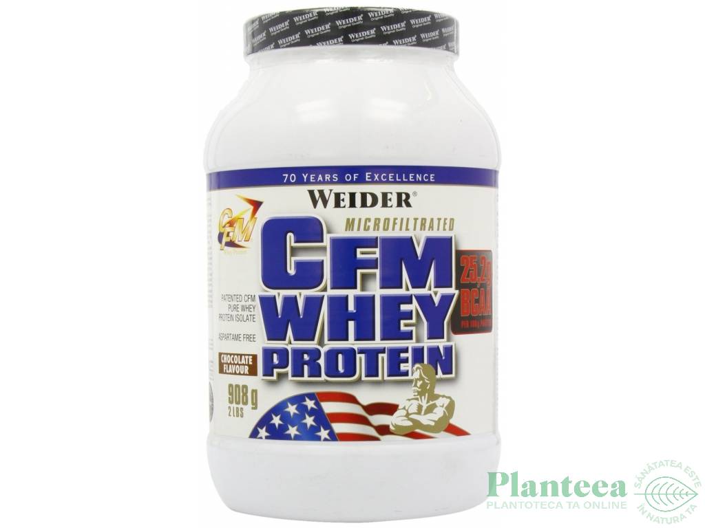 Pulbere proteica zer izolat CFM ciocolata 908g - WEIDER