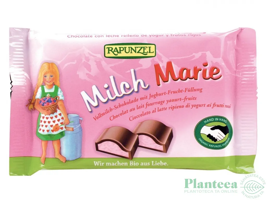 Ciocolata lapte integral cu crema iaurt eco 100g - RAPUNZEL