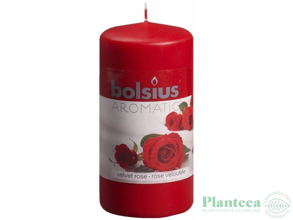 Lumanare parfumata stalp 22h trandafir 160g - BOLSIUS