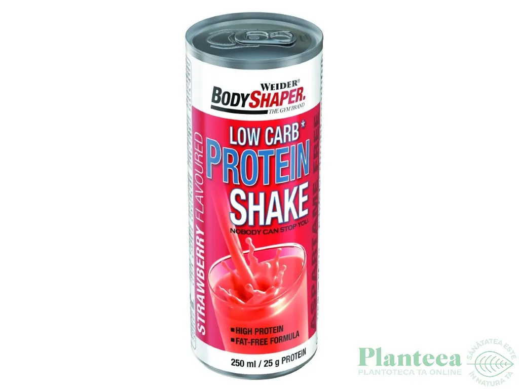 Shake proteic Low Carb capsuni 250ml - BODY SHAPER
