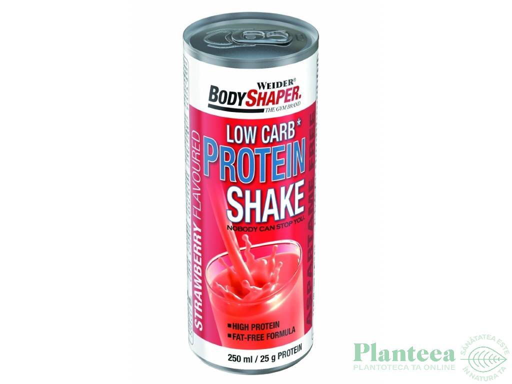 Shake proteic Low Carb capsuni 250ml - BODY SHAPER