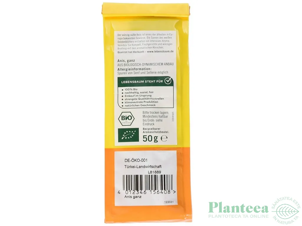 Condiment anason seminte eco 50g - LEBENSBAUM