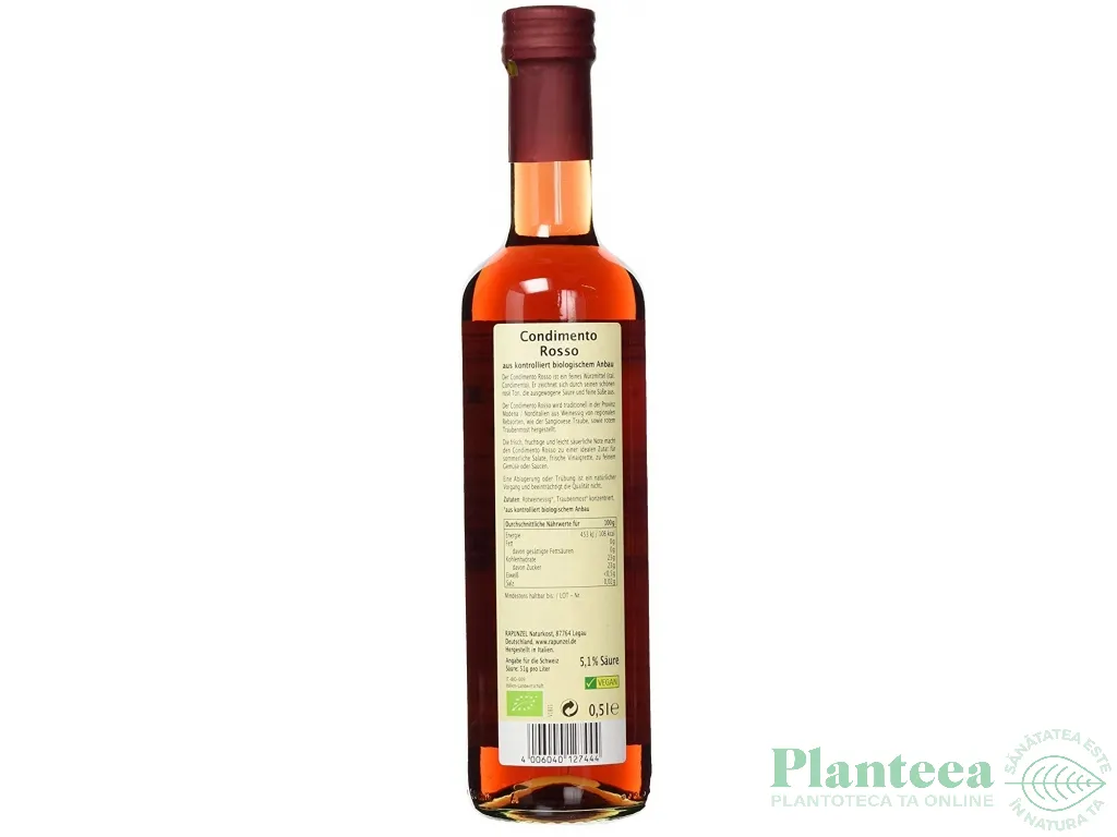 Otet vin rosu Condimento Rosso eco 500ml - RAPUNZEL