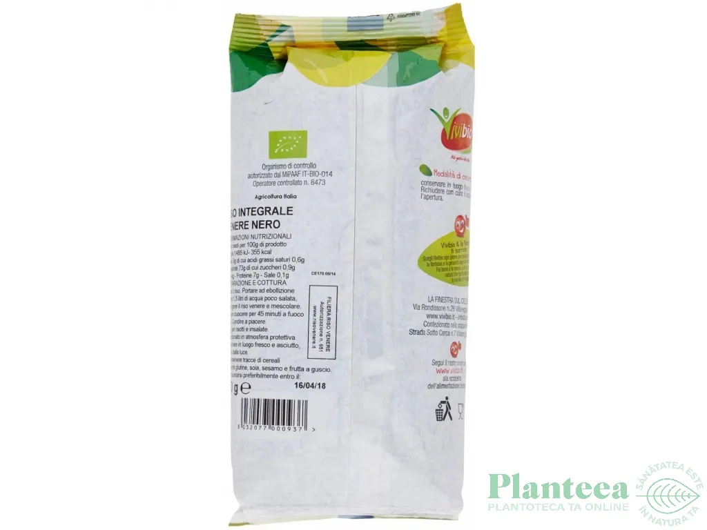 Orez negru integral Venere eco 500g - VIVIBIO