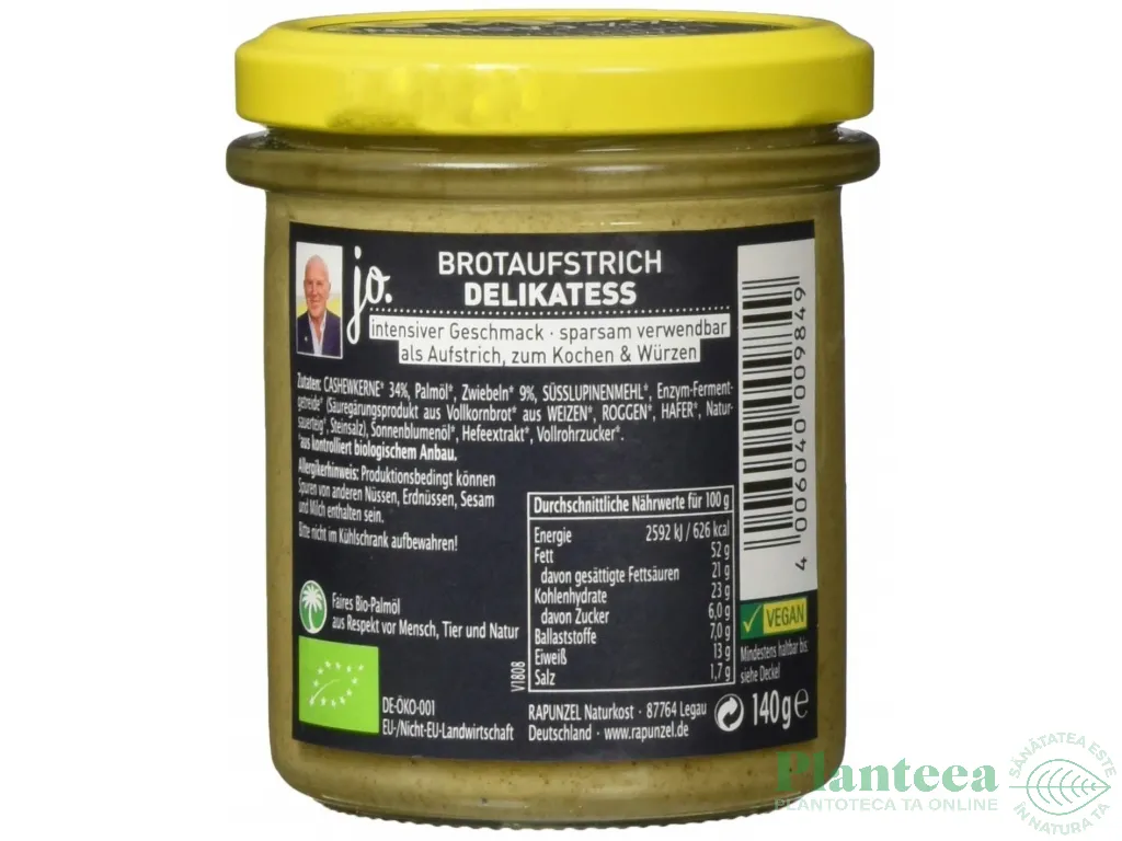 Pasta tartinabila ceapa JO eco 140g - RAPUNZEL