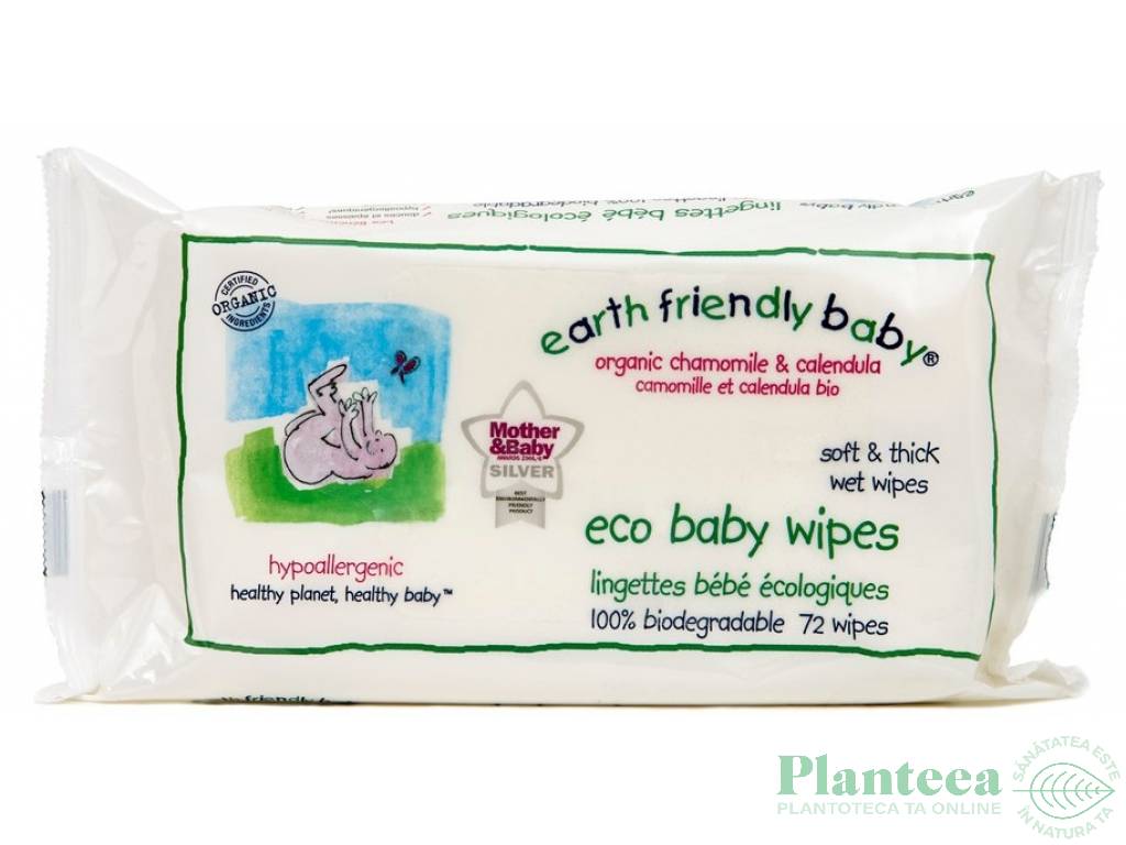 Servetele umede aloe vera bebe 72b - EARTH FRIENDLY