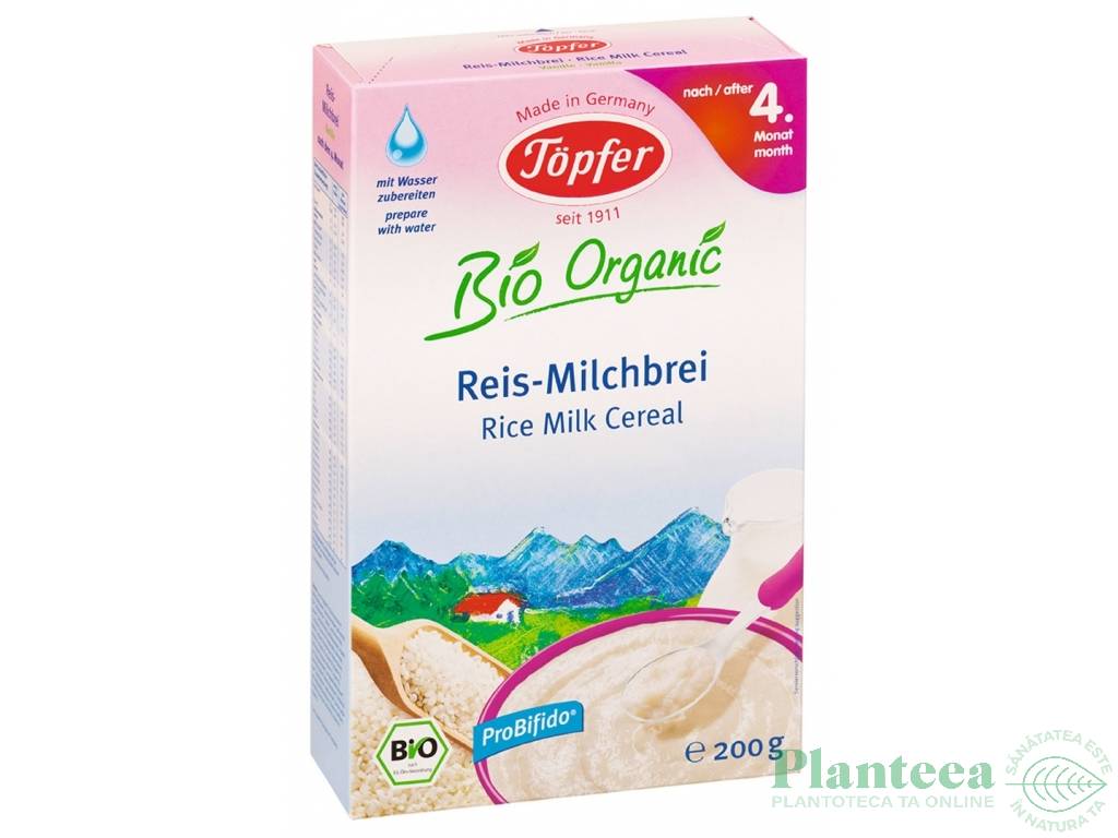 Cereale orez lapte bebe +4luni 200g - TOPFER