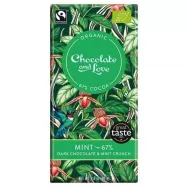 Ciocolata neagra 67% menta crocanta eco 100g - CHOCOLATE & LOVE