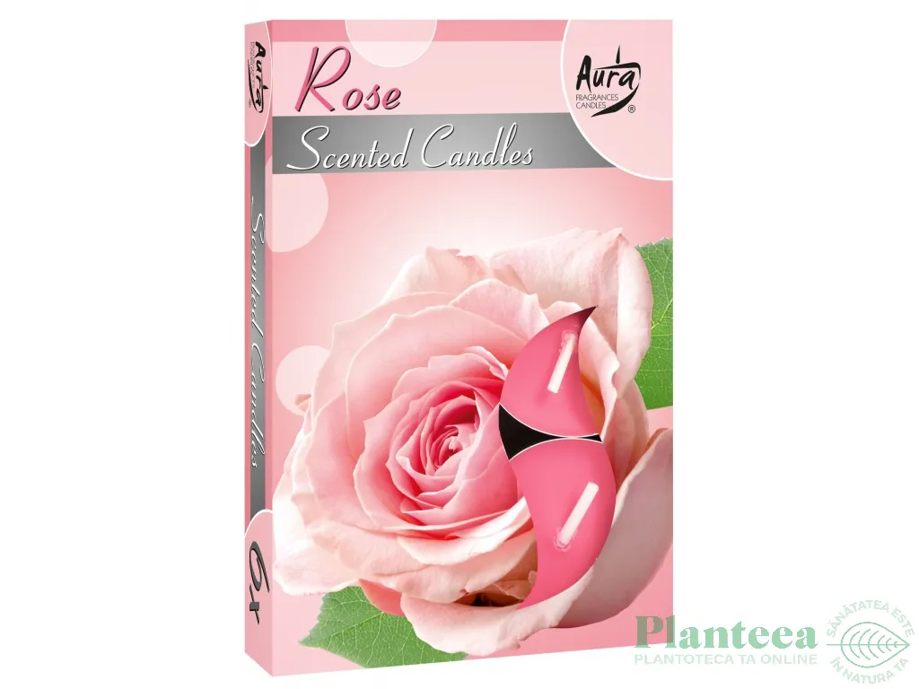 Lumanari pastila parfumate 4h trandafir set 6b - AURA