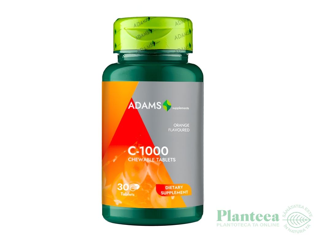Vitamina C 1000mg portocale masticabile 30cp - ADAMS SUPPLEMENTS