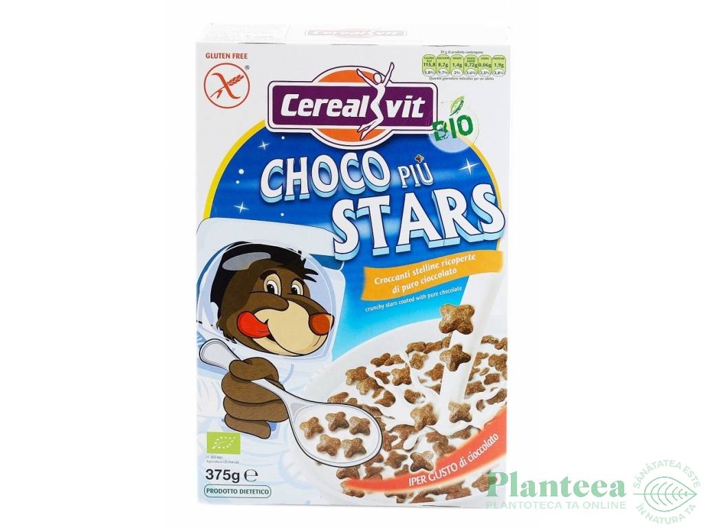 Stelute porumb orez Choco Piu eco 375g - CEREALVIT