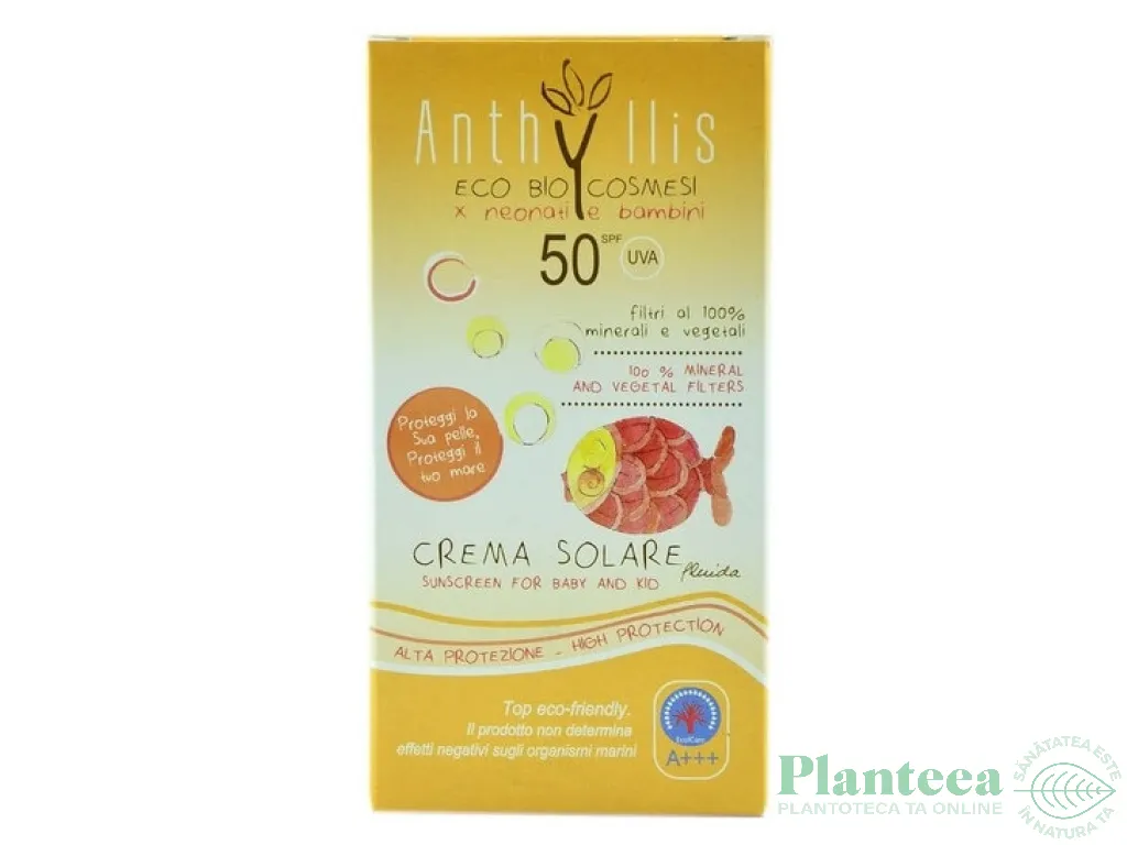 Crema protectie solara bebe copii spf50 100ml - ANTHYLLIS