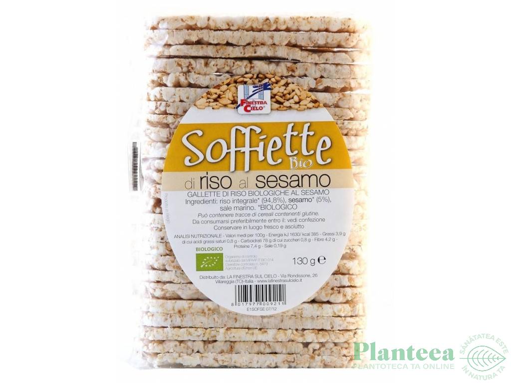 Rondele expandate orez susan cu sare eco 130g - LA FINESTRA SUL CIELO