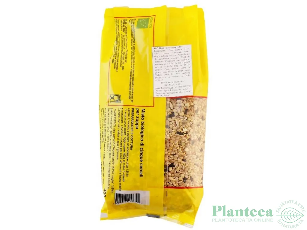 Melanj 5cereale orez pt supa bio 400g - LA FINESTRA SUL CIELO